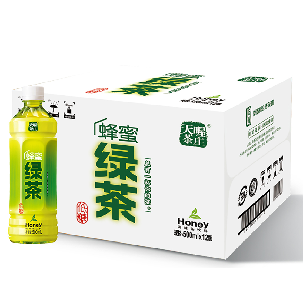 天喔茶庄 蜂蜜绿茶500ml*12